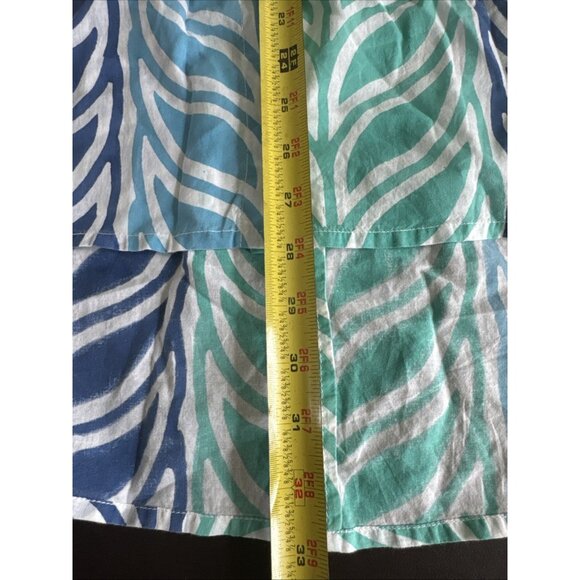 Roberta Roller Rabbit XS Leaf Print Blue & Green Button-Up Shirt - Picture 7 of 10